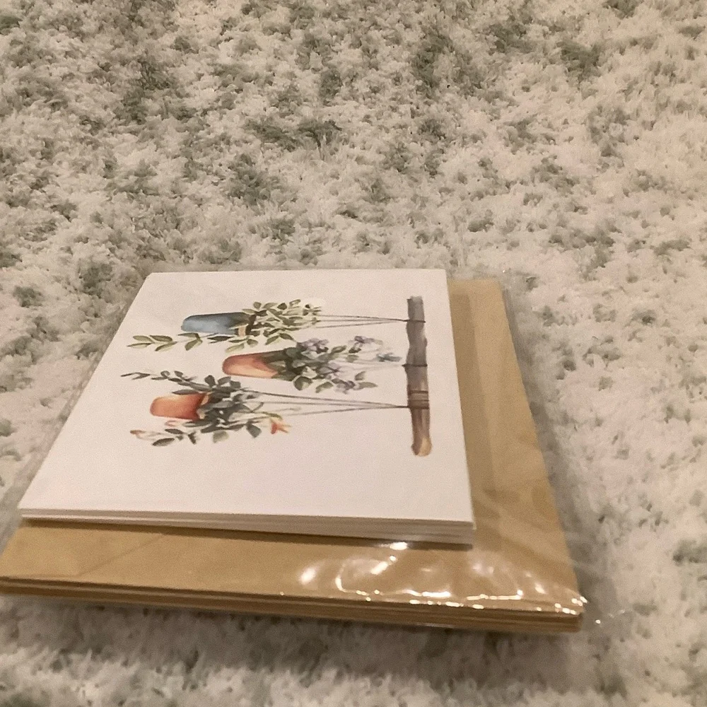 Hanging Plants Watercolor Note Cards Greeting Cards Set of 6 NWT Handcrafted - Picture 7 of 16
